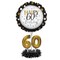 Party Central Set of 4 Black and Gold Colored Happy 60th Birthday! Foil Party Balloon Centerpiece Kits 30"